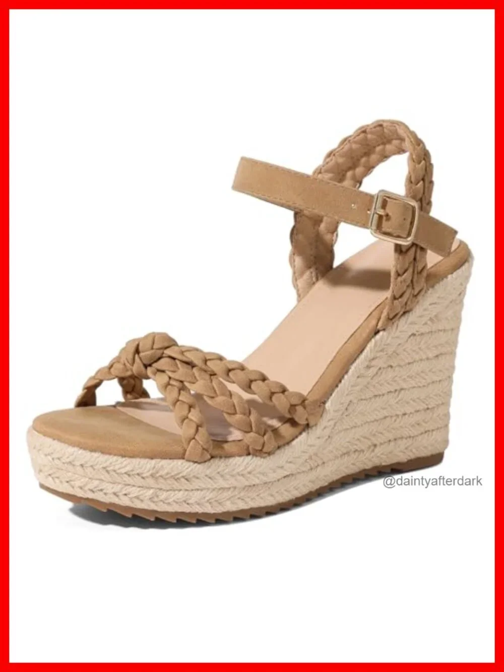 Womens Espadrille Wedge Sandals Braided Ankle Strap Platform Nubuck